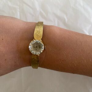 Dainty Vintage Gold Crystal Watch